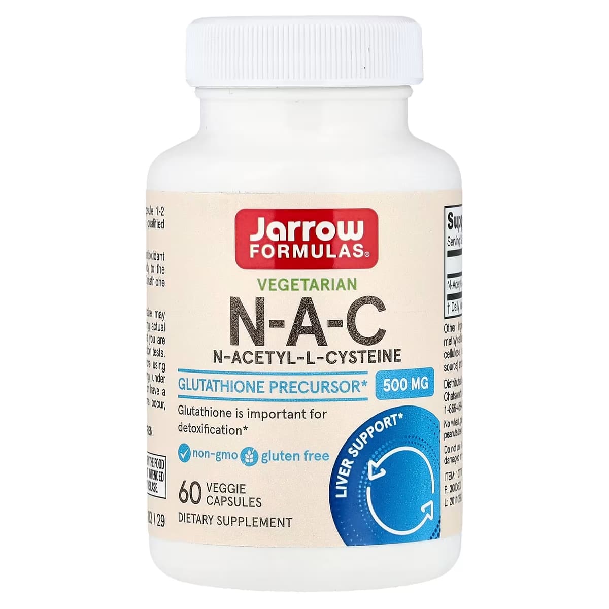 Jarrow Formulas - N-Acetyl Cysteine, 500mg - 60 Vcaps