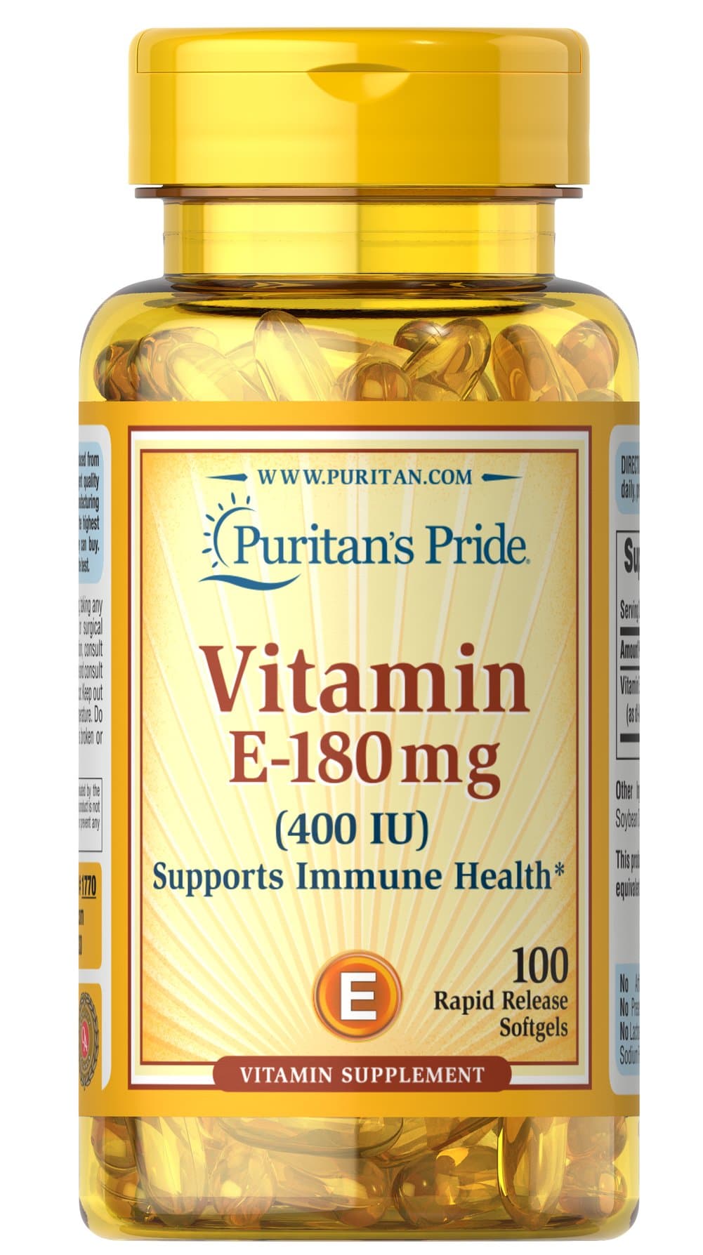 Puritan's Pride - Vitamin E-180mg (400IU), 100 Sgels