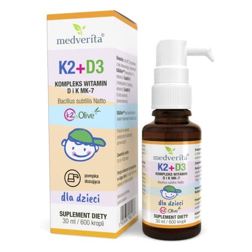 Medverita - K2+D3 Vitamin Complex - 30 ml / 600 drops – Medverita förpackning