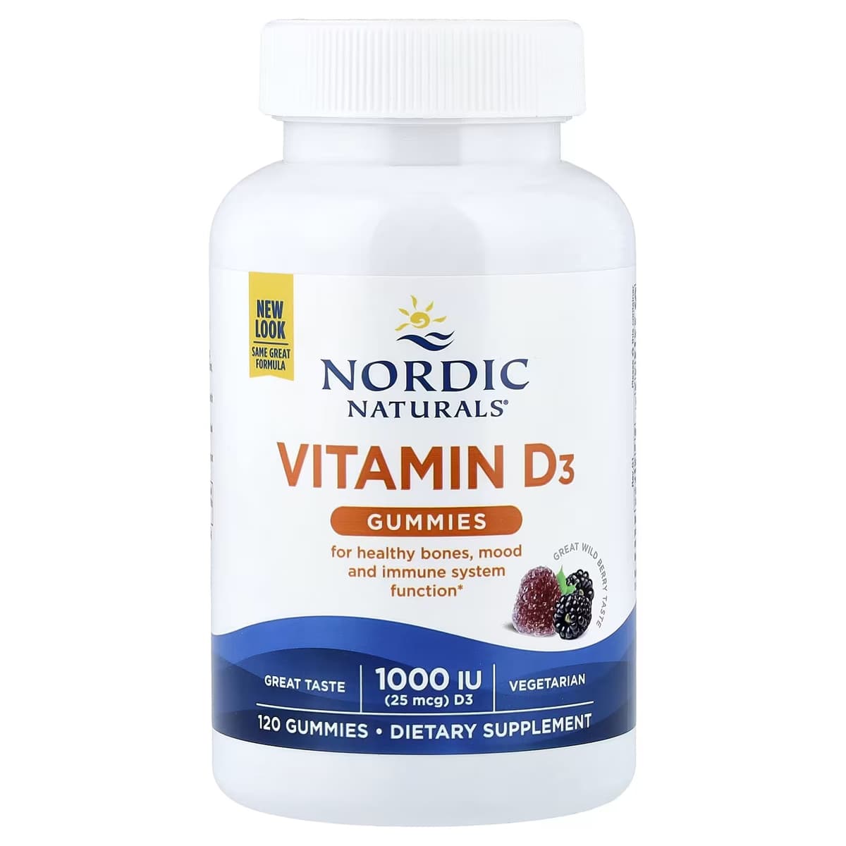 Nordic Naturals - Vitamin D3 Gummies, 1000IU Wild Berry - 120 Gummies