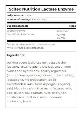 Scitec Nutrition - Lactase Enzyme - 100 Caps