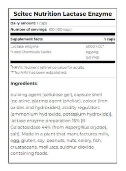 Scitec Nutrition - Lactase Enzyme - 100 Caps