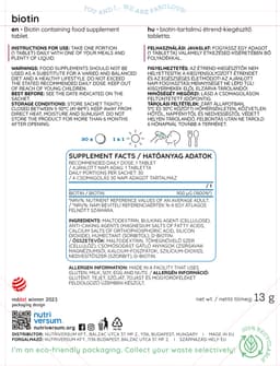 Nutriversum - Biotin - 30 Tabs