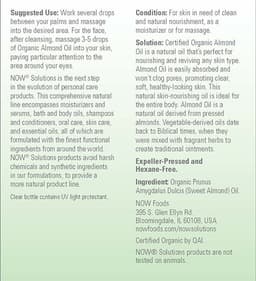 Now Foods - Organic Sweet Almond Oil - 237ml