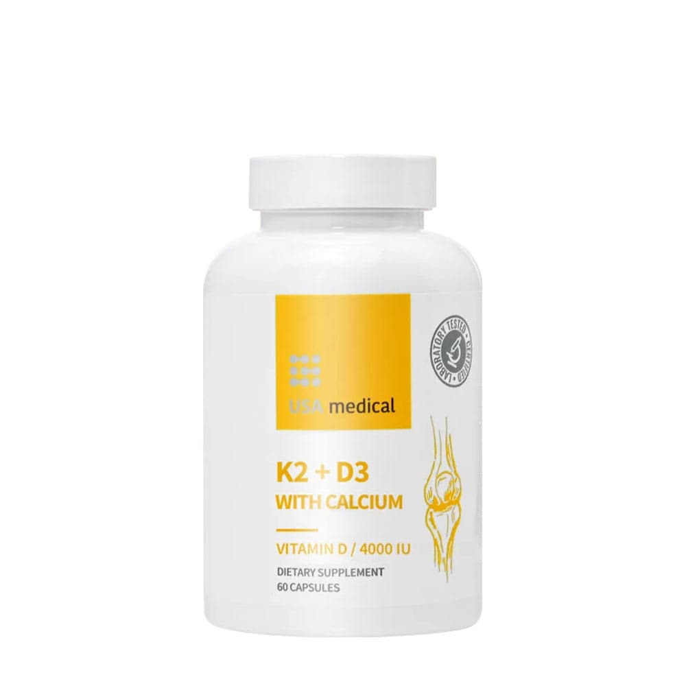 Usa Medical - K2 + D3 With Bioperine - 60 Caps – Usa Medical förpackning