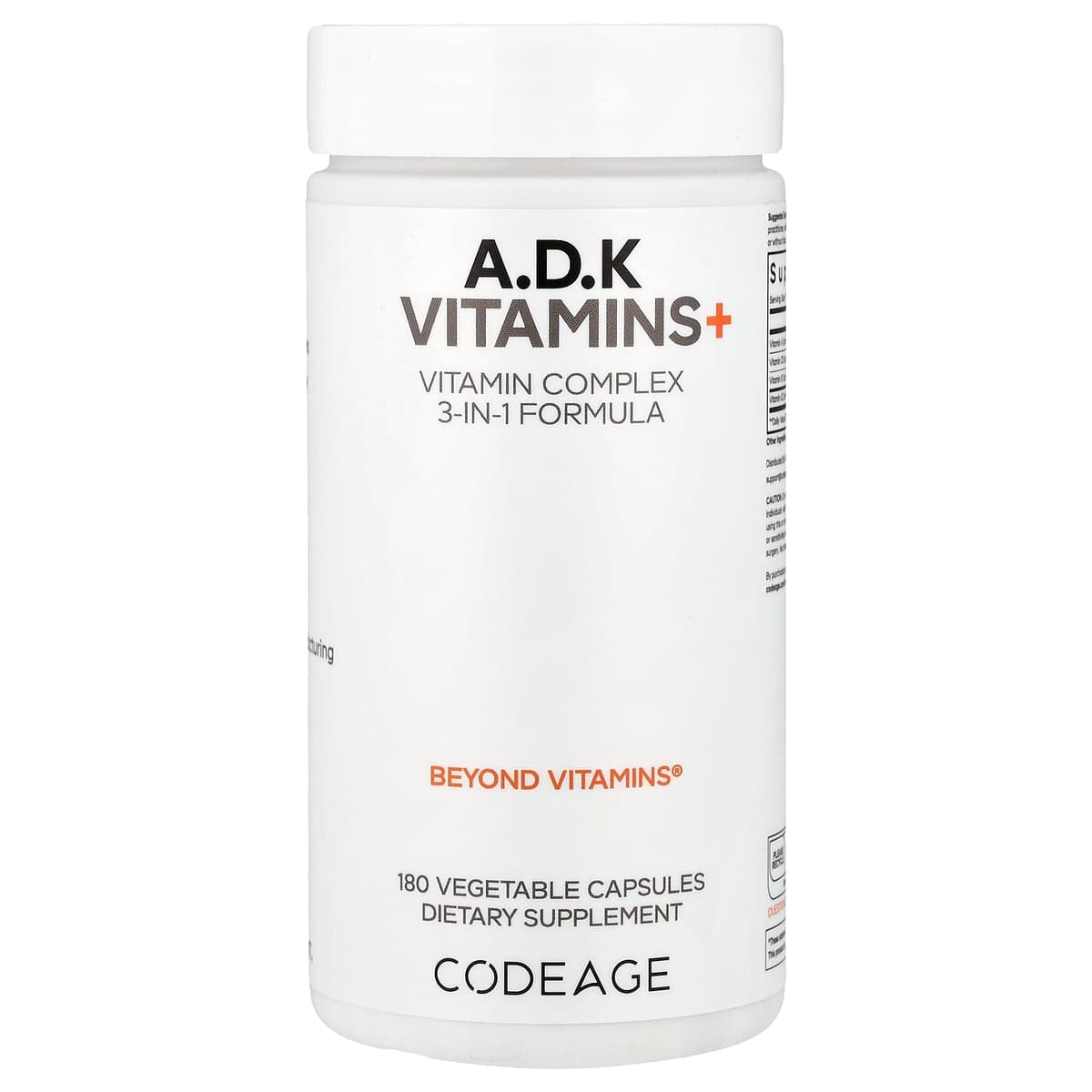 Codeage A D K Vitaminer+ - 180 Vcaps - 180 Vegetabilske Kapsler