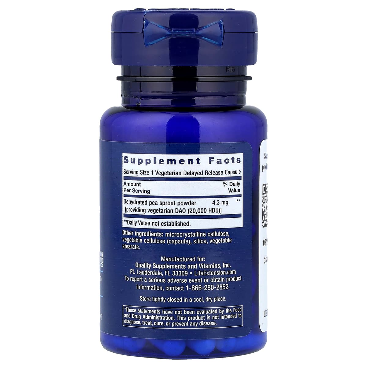 Life Extension - Fødevarefølsomhedsrelief med Diaminoxidase - 60 kapsler