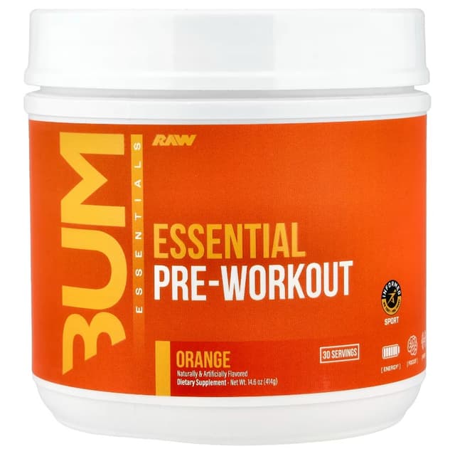 Raw Nutrition - Essential Pre-Workout Powder Orange 399g – Raw Nutrition