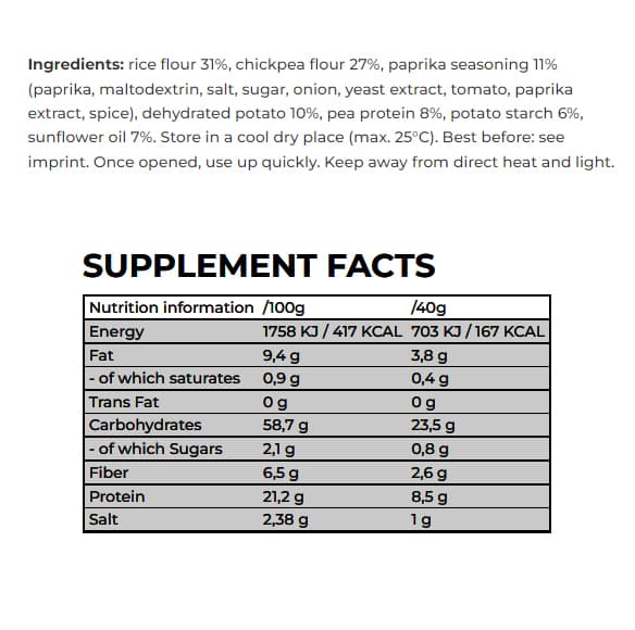 Nanosupps - Protein Chips, Paprika - 40g