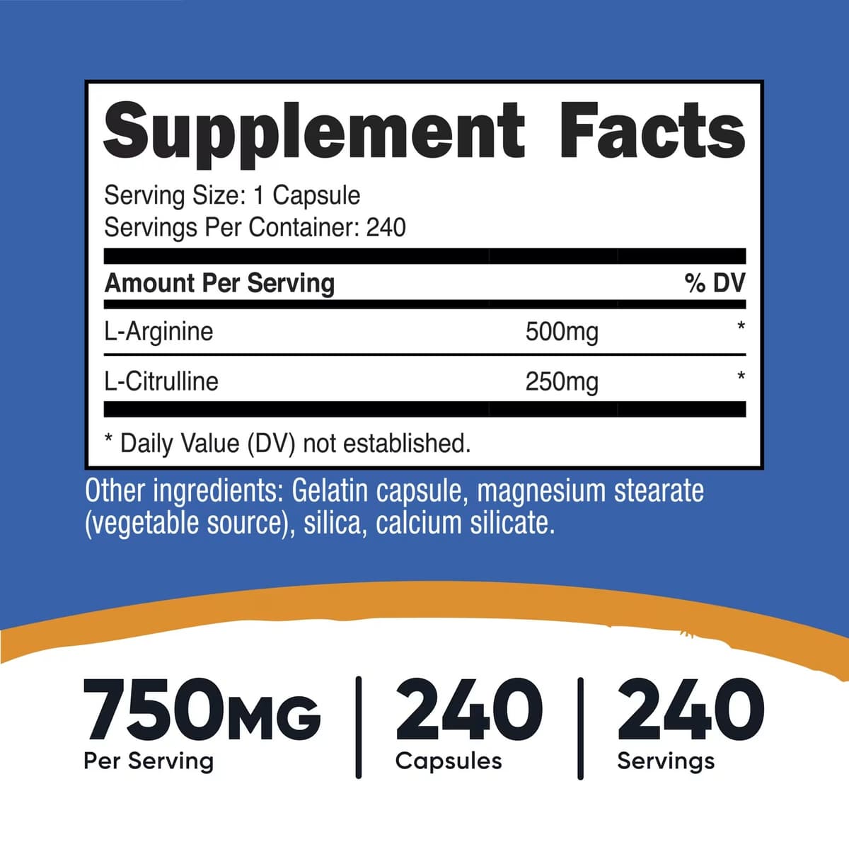 Nutricost - L-Arginine + L-Citrulline - 240 Caps