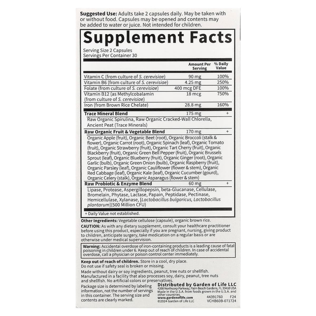 Garden of Life - Vitamin Code Healthy Blood - 60 kapsler