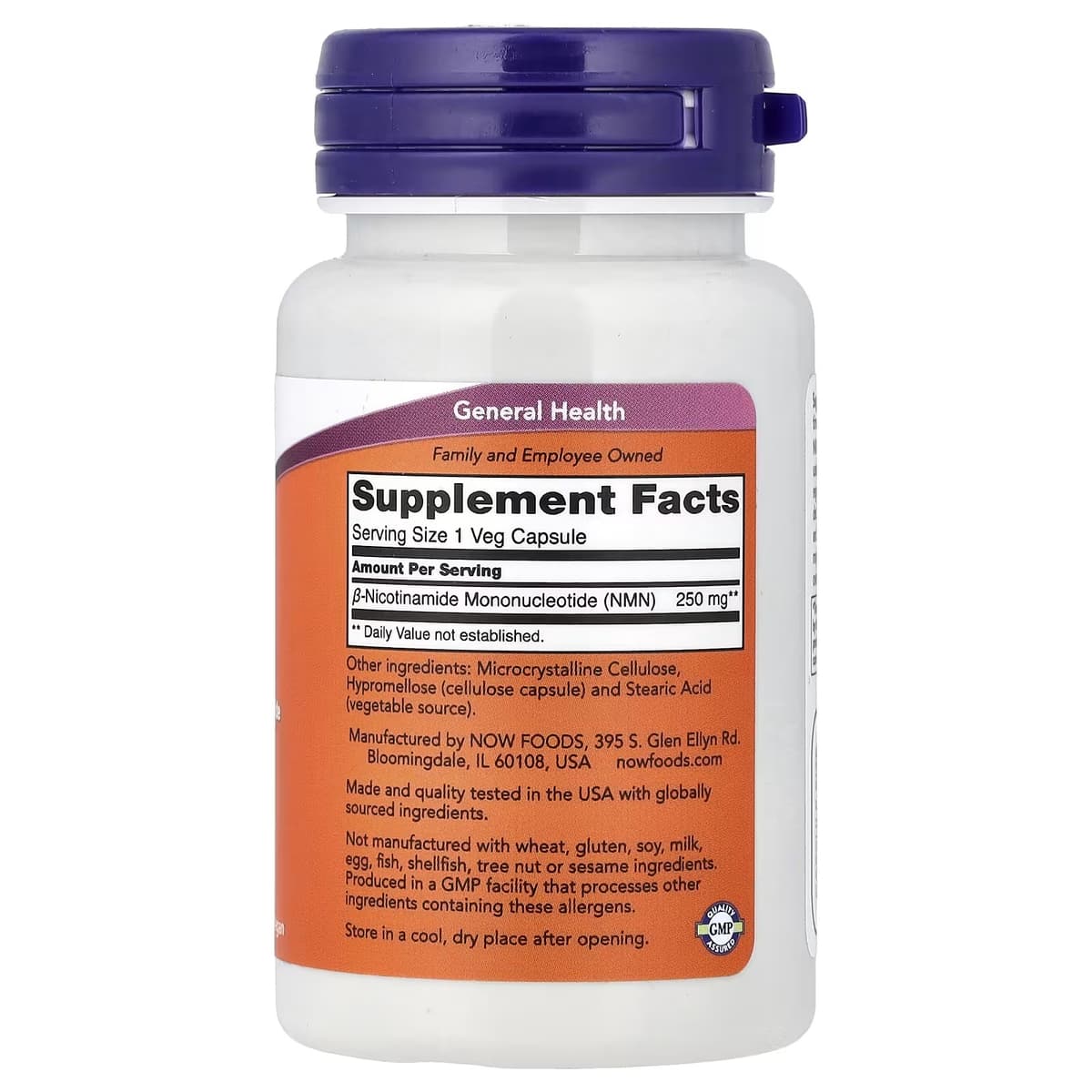 NOW Foods - NMN 250 mg - 60 kasviskapselia