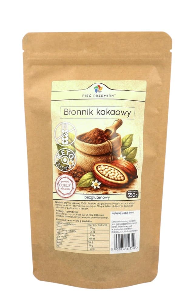 Pięć Przemian - Cocoa Fiber Gluten-Free 350g – Pięć Przemian förpackning