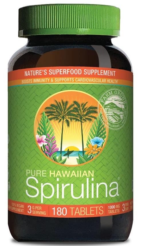 Cyanotech Co - Hawaiian Spirulina - 1000mg - 180 Tabs – Cyanotech Co förpackning