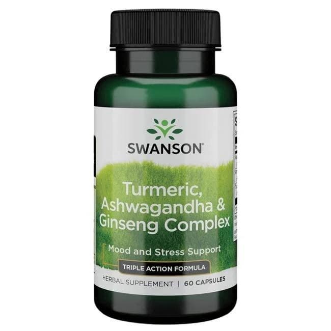 Swanson - Turmeric, Ashwagandha & Ginseng Complex - 60 Caps – Swanson förpackning
