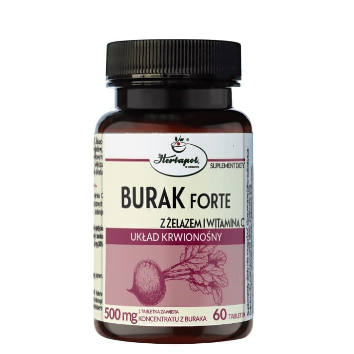 Herbapol Kraków - Beet Forte With Iron And Vitamin C - 60 Tabs – Herbapol Kraków förpackning