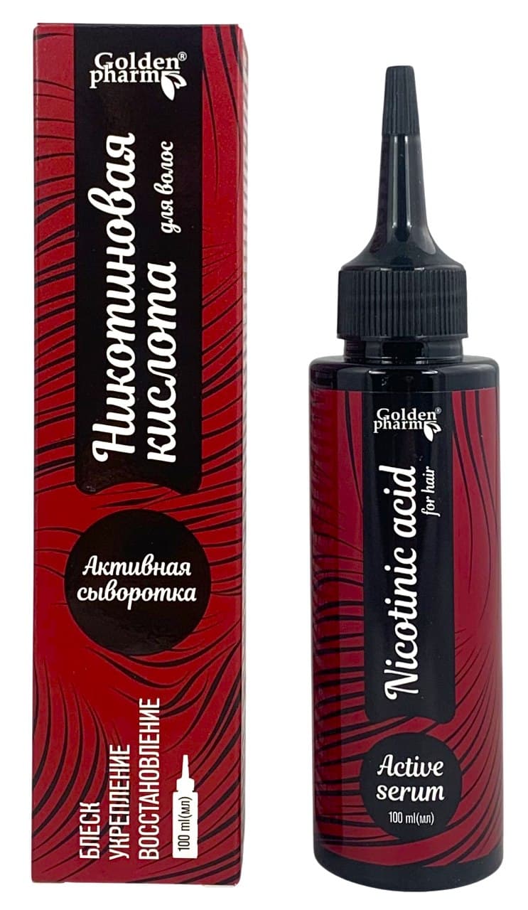 Golden Pharm - Nicotinic Acid For Hair - 100ml – Golden Pharm förpackning