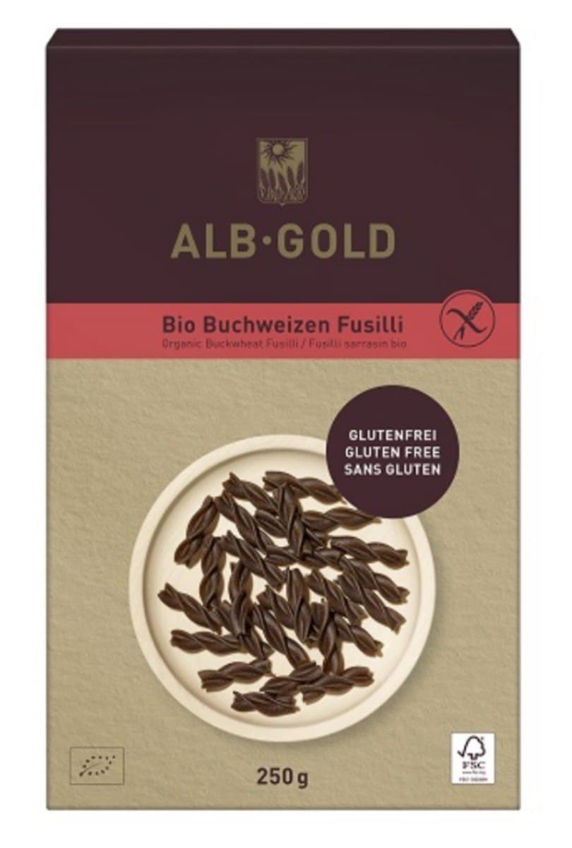 Alb-Gold - Organic Buckwheat Fusilli - 250g – Alb-Gold förpackning