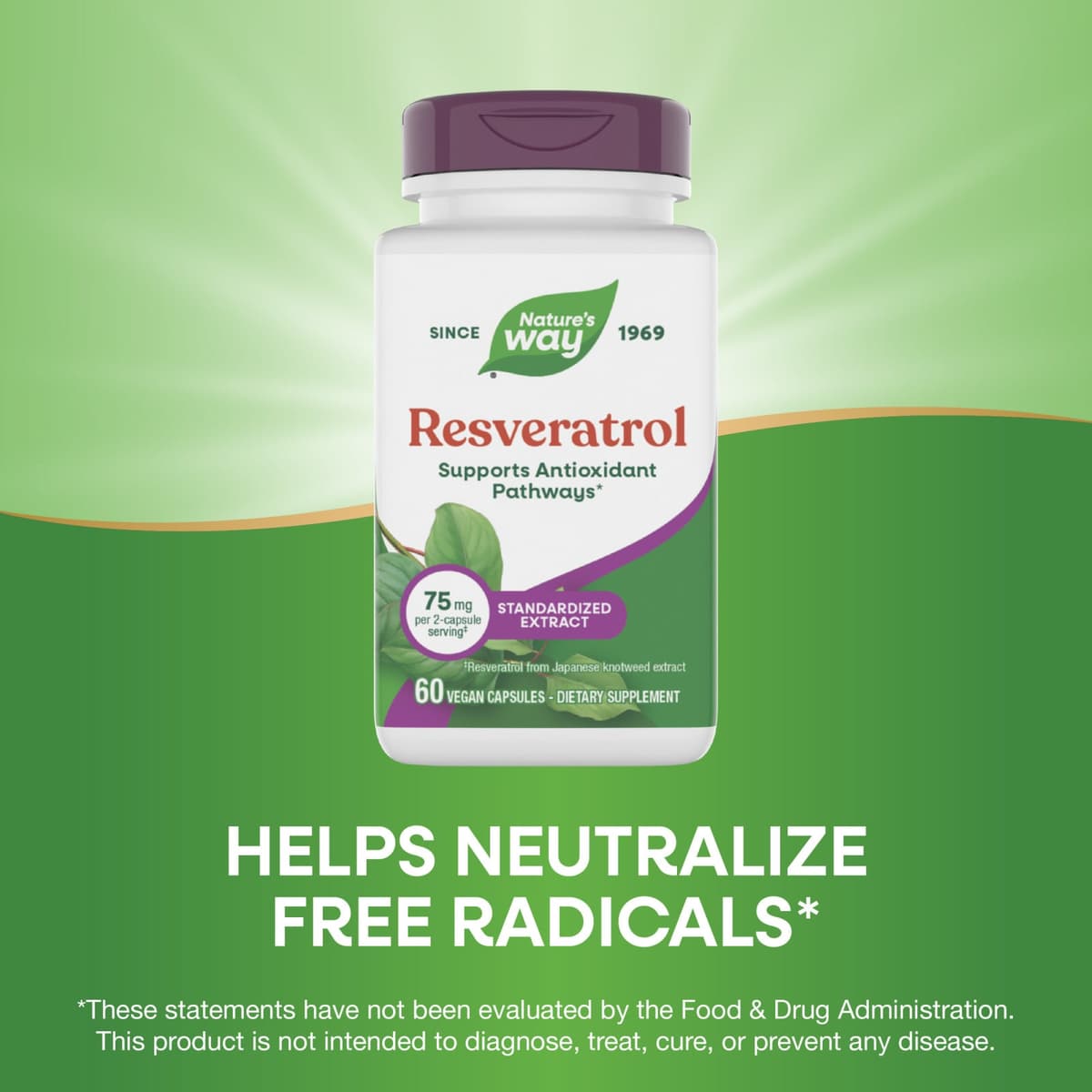 Nature'S Way - Resveratrol - 60 Kapsler