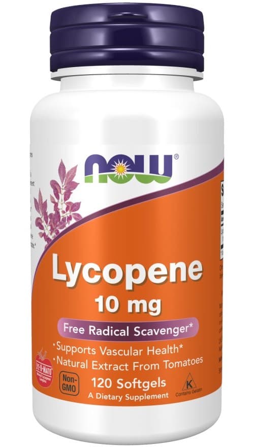 NOW Foods - Lycopene, 10mg (120 Sgels) – NOW Foods förpackning