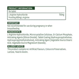 Natures Aid - L-Arginine HCL - 90 Tabs