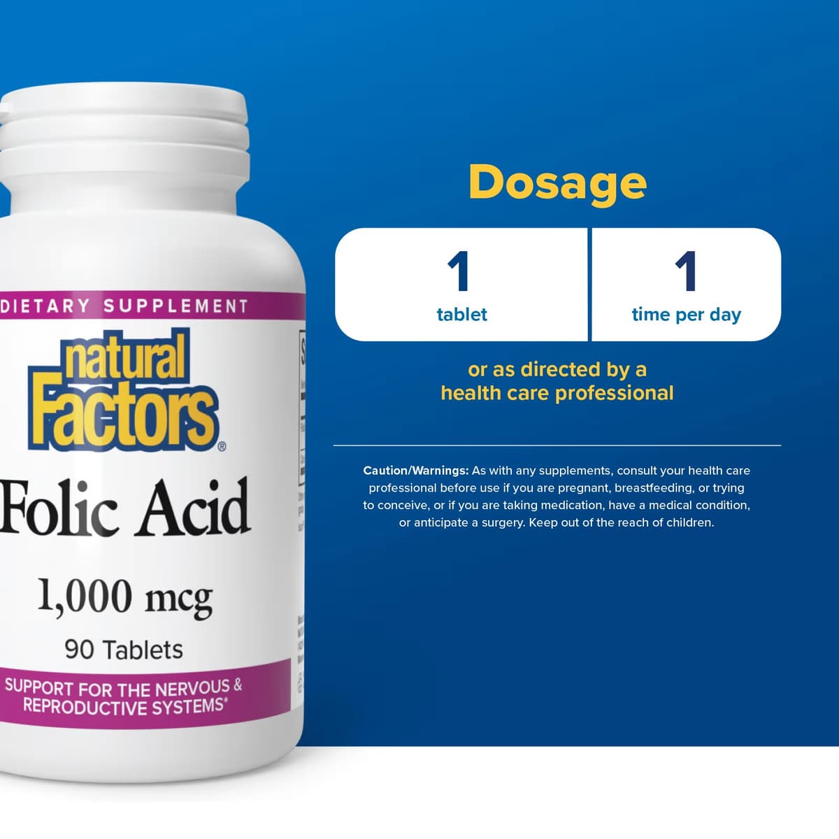 Natural Factors - Folic Acid - 90 Tabs