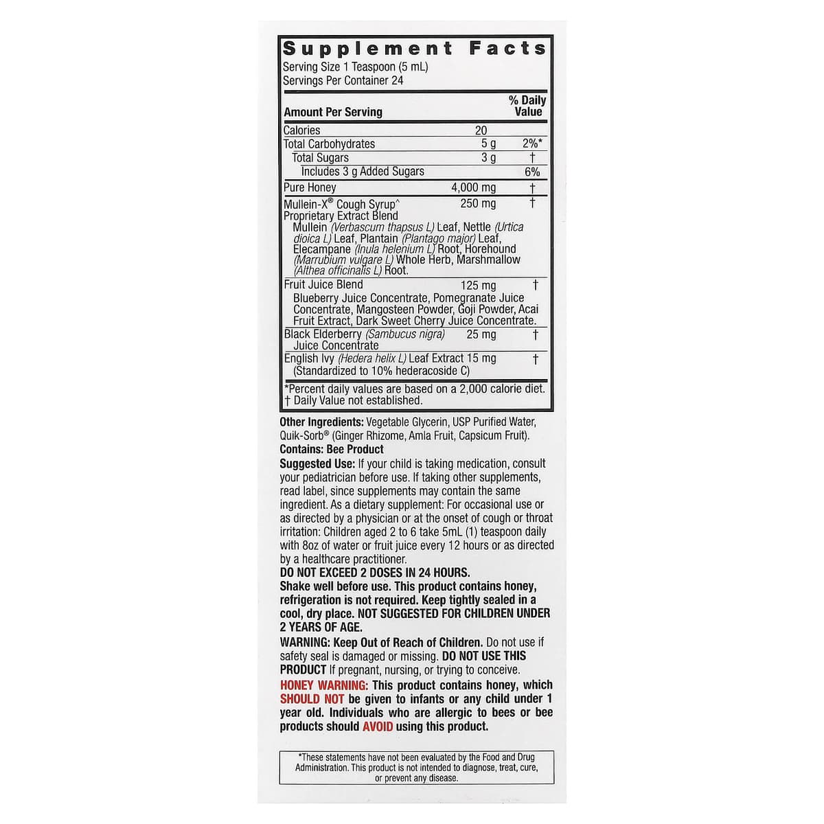Nature's Answer - Mullein X Cough Syrup Kids - 120ml