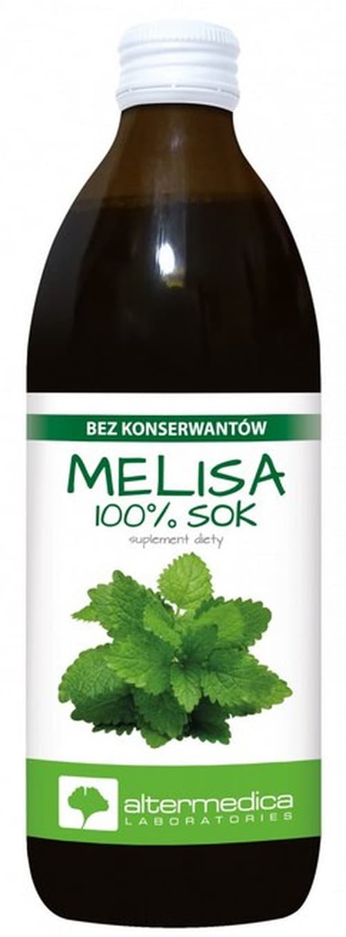 Alter Medica - Melissa 100% Juice 500ml – Alter Medica förpackning