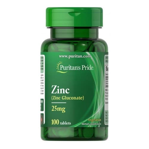 Puritan's Pride - Zinc 25mg - 100 Tabs – Puritan's Pride förpackning
