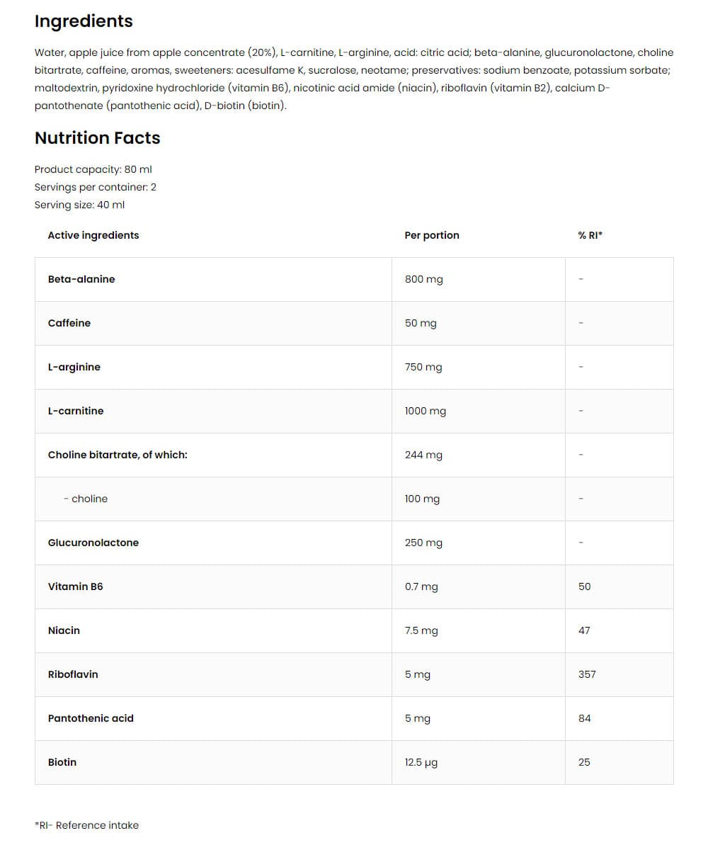 Ostrovit - Fat Burner Extreme Shot - 80ml