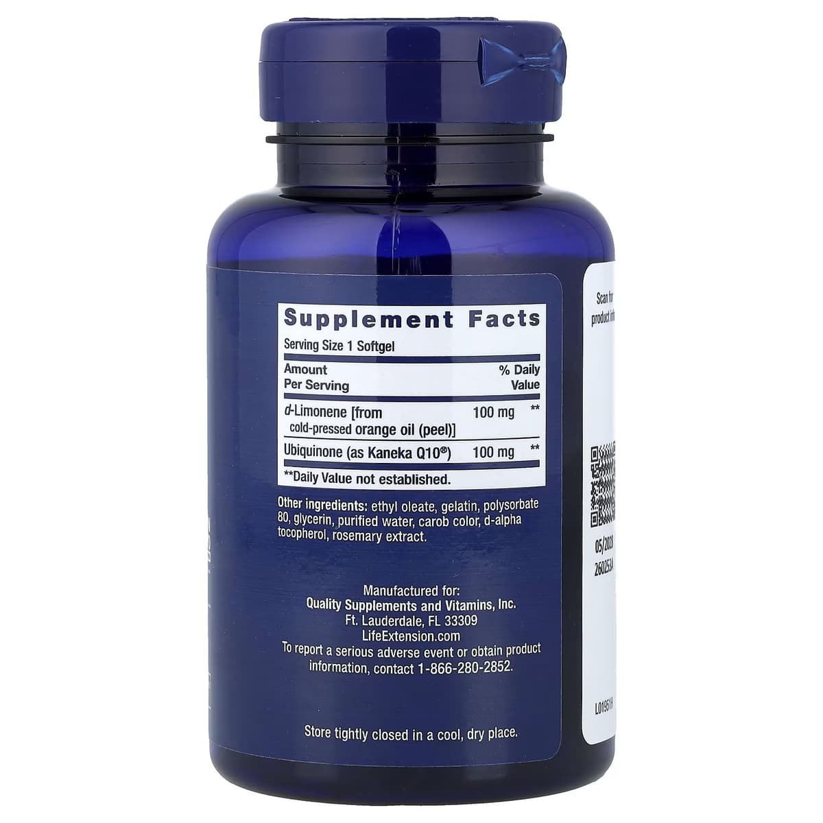 Life Extension - CoQ10 Ubiquinoni D-Limoneeni kanssa 100 mg - 60 kapselia