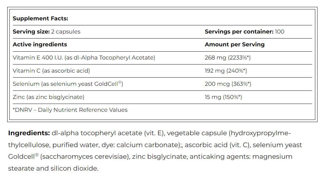 Amix - Vitamin E with Vitamin C, Zinc and Selenium