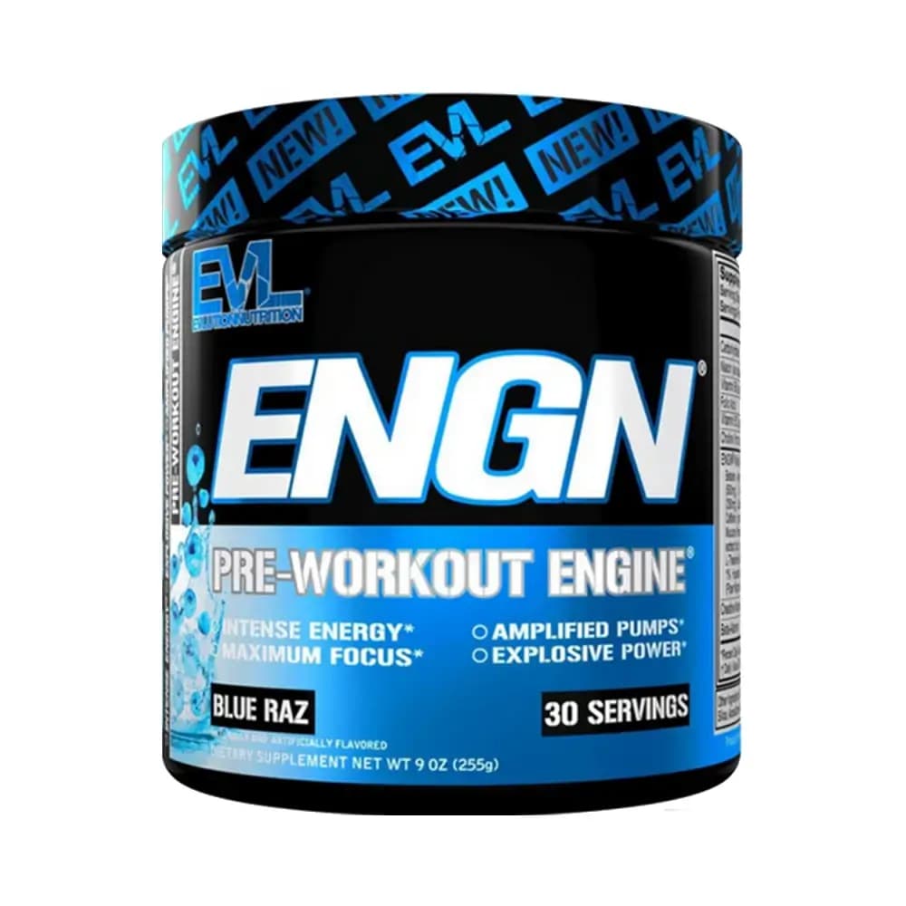 EVLution Nutrition - ENGN - Blue Raz - 9 oz – Evlution Nutrition pakkaus