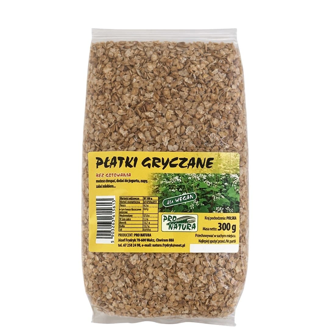 Pro Natura - Buckwheat Flakes - 300g – Pro Natura förpackning