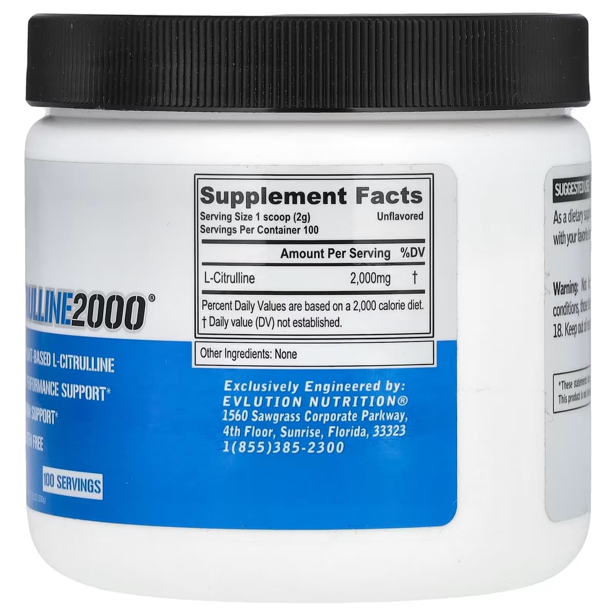 EVLution Nutrition - L-Citrulline 2000 Unflavoured Powder 200g
