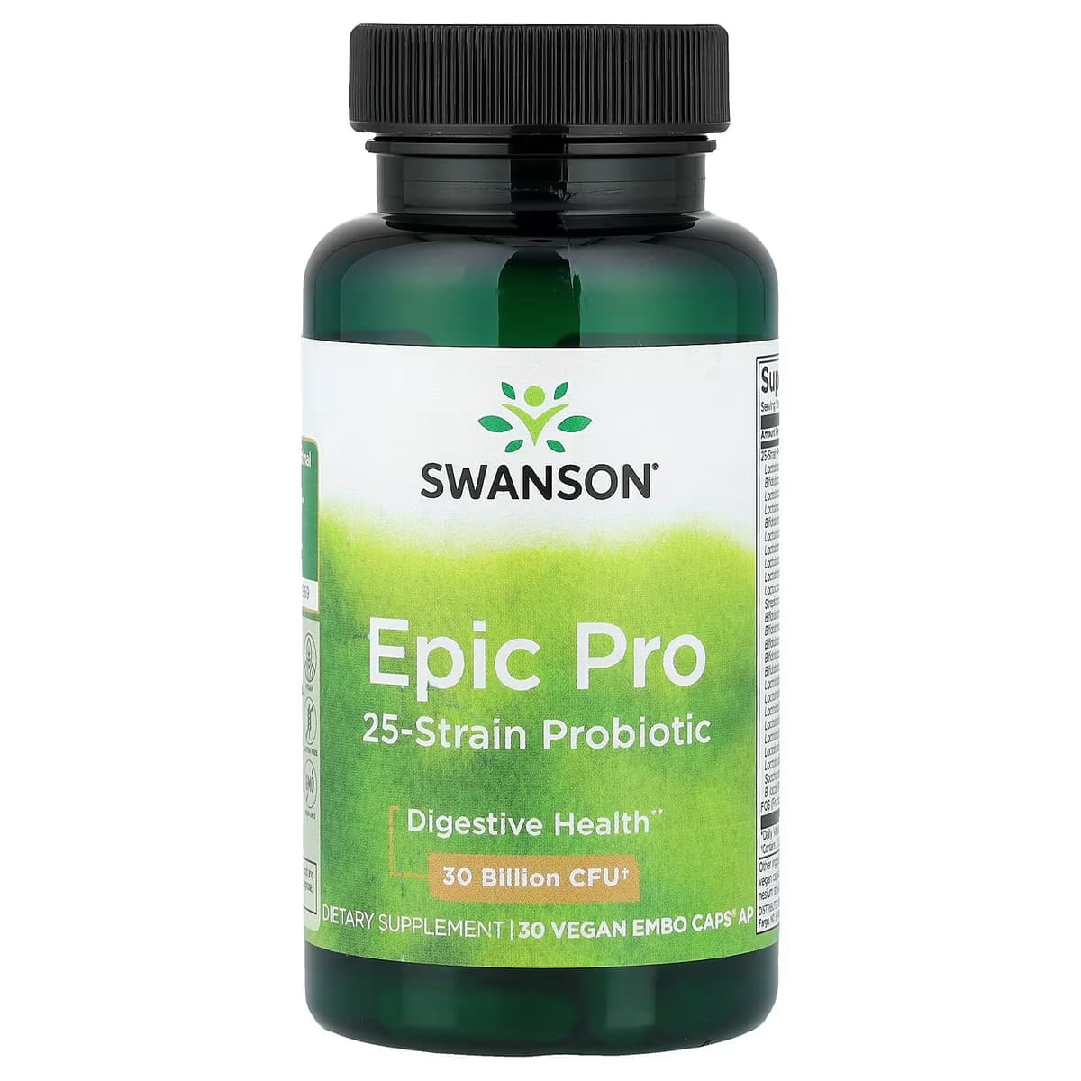 Swanson - Epic Pro 25 -kantaisten probioottisten bakteerien ravintolisä - 30 kasvipohjaista kapselia