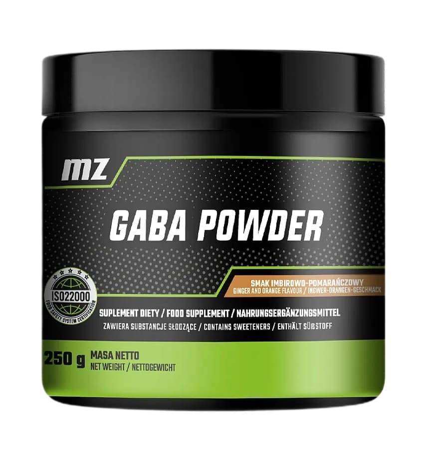 MZ Muscle Zone - GABA - Ingefära och apelsin, 250 g, pulver – förpackning
