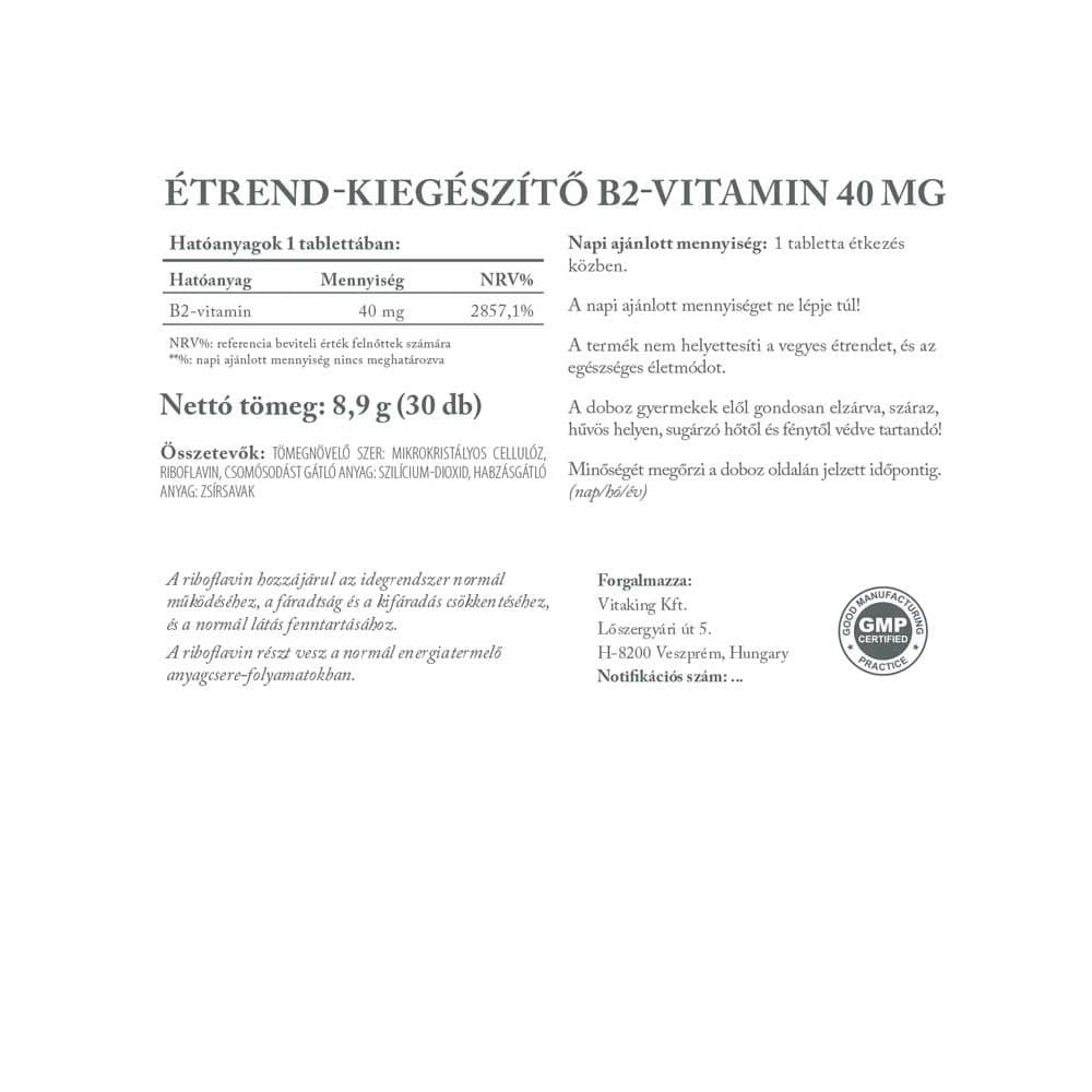 Vitaking - Vitamin B2 - 30 Tabs