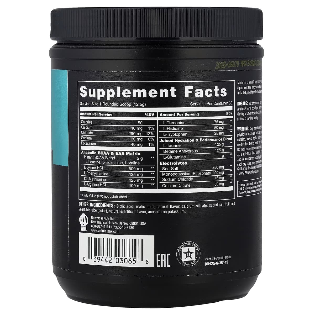 Universal Nutrition - Juiced Aminos - Forbedret BCAA