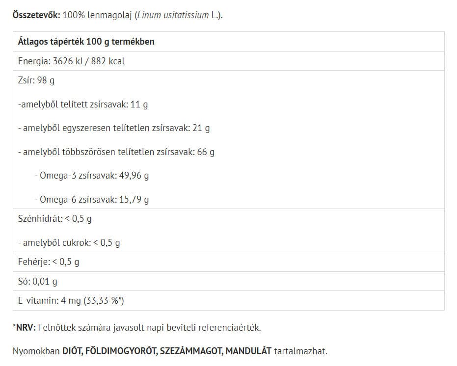Natur Tanya - Pellavansiemenöljy - 250 ml