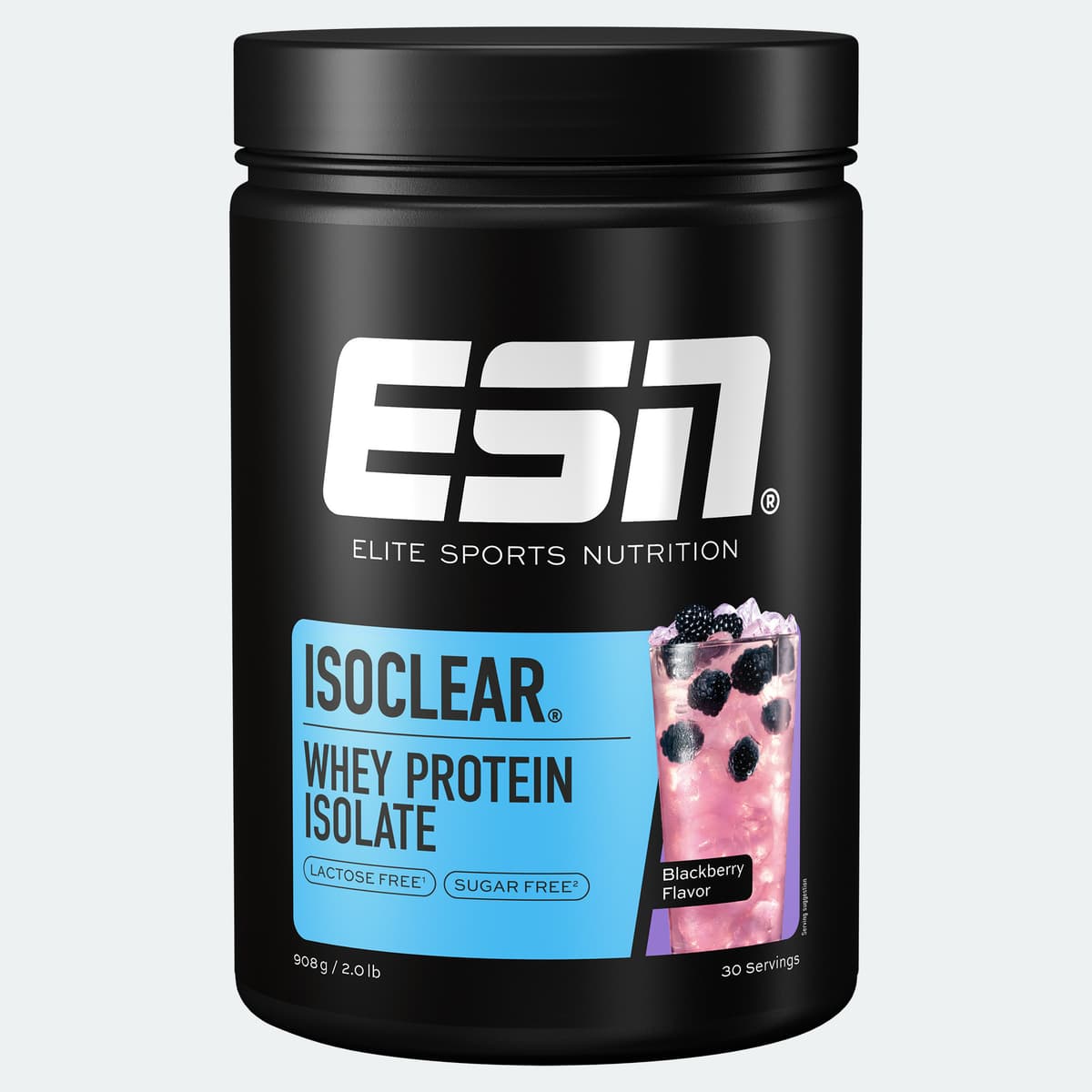 ESN (Elite Sports Nutrition) - ISOCLEAR vassleproteinisolat - 908 g, björnbär – ESN (Elite Sports Nutrition) förpackning