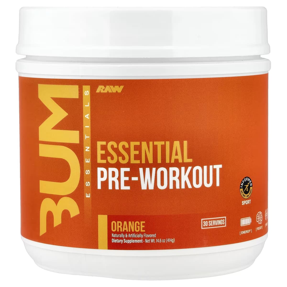 Raw Nutrition - Essential Pre-Workout Powder Orange 399g