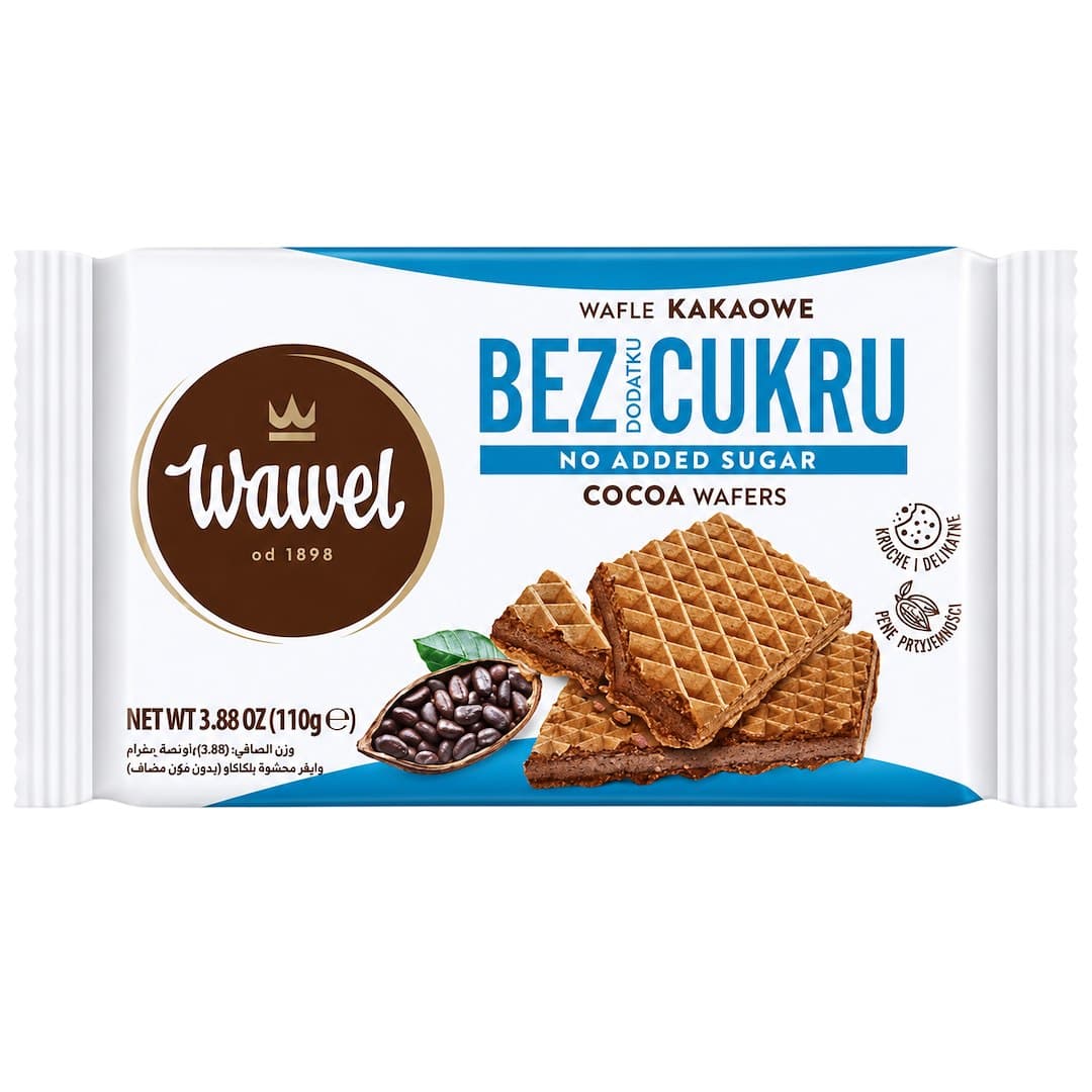 Wawel - Cocoa Wafers Sugar-Free 110g – Wawel förpackning