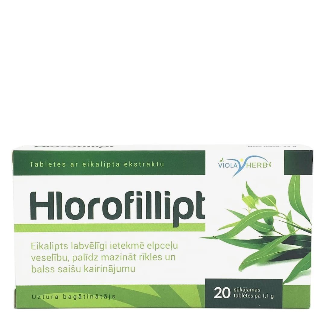 Viola Herbs - Eucalyptus Chlorophyllipt Tabs 20 Tabs – Viola Herbs förpackning