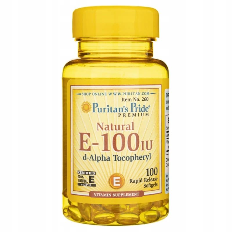 Puritan's Pride - Natural Vitamin E-100 IU – Puritan's Pride förpackning