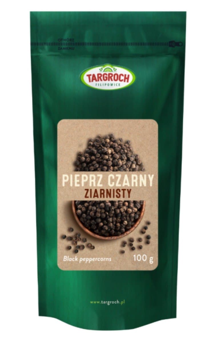 Targroch - Black Peppercorns - 100 g – Targroch förpackning