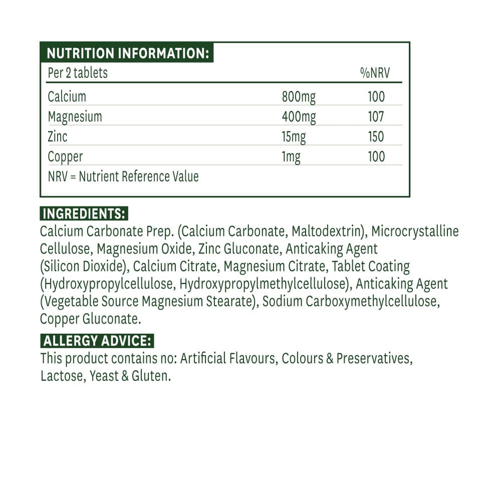 Natures Aid - Calcium, Magnesium & Zinc - 90 Tabs