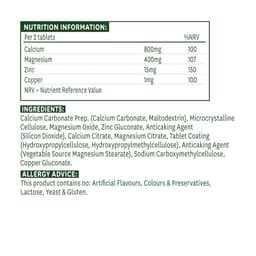 Natures Aid - Calcium, Magnesium & Zinc - 90 Tabs