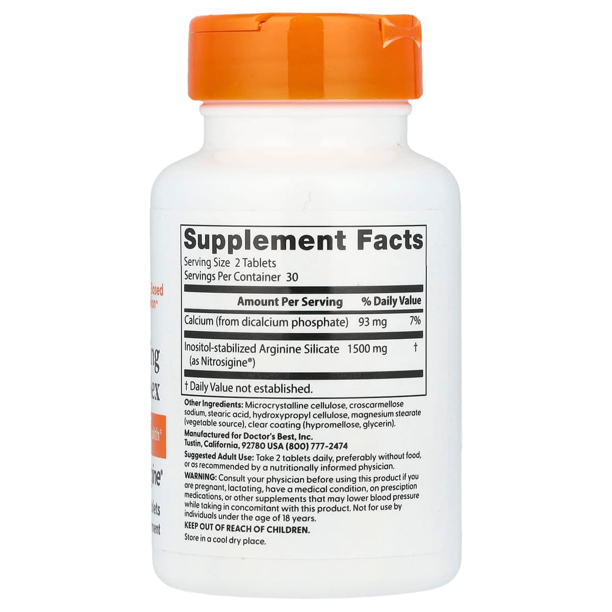 Doctor's Best - Nopeuttava Arginiini-kompleksi Nitrosigine kanssa - 60 tablettia