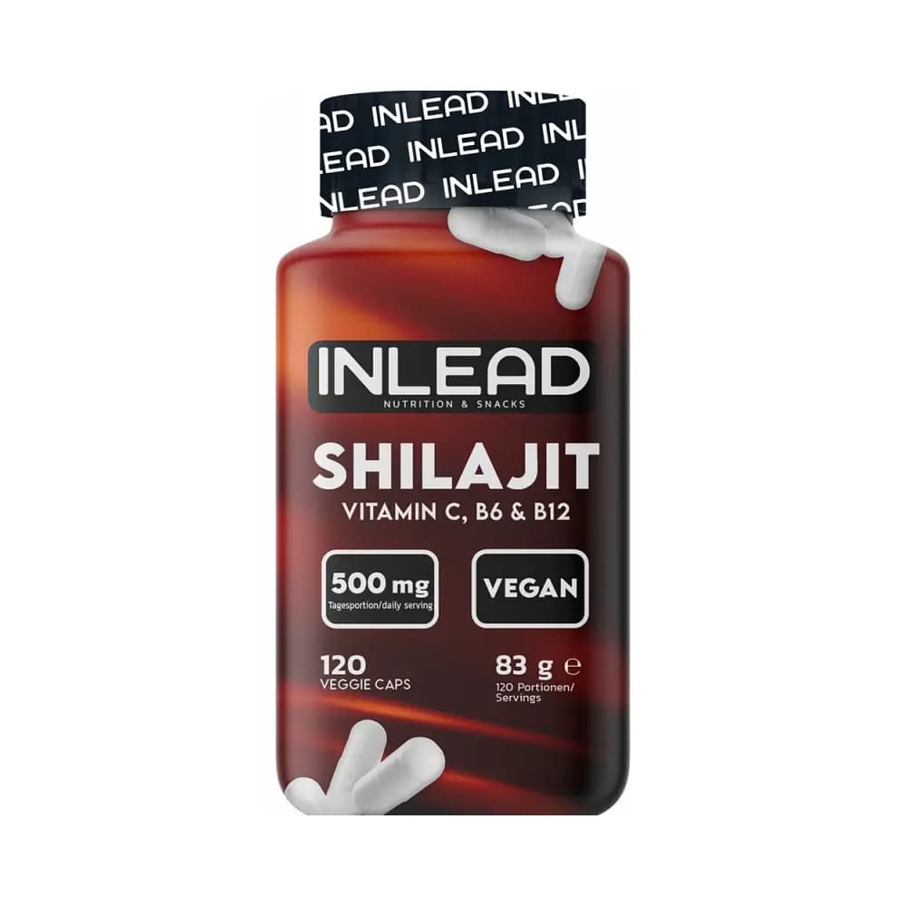 Inlead - Shilajit - Unflavoured - 120 veggie caps (83g) – Inlead förpackning
